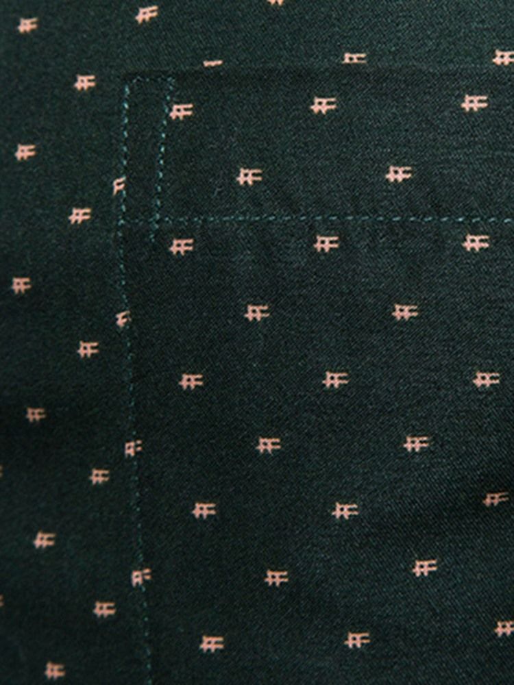 Polka Dots Vihreä Slim Fit Miesten Rento Mekko