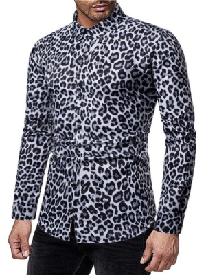 Rento Painettu Leopard-yksirivinen Miesten Paita