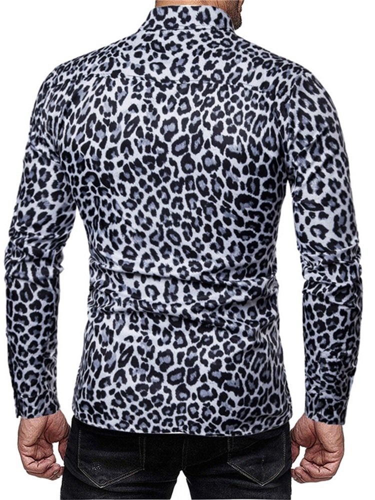 Rento Painettu Leopard-yksirivinen Miesten Paita