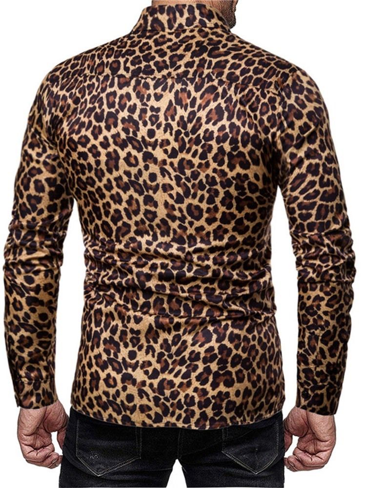 Rento Painettu Leopard-yksirivinen Miesten Paita