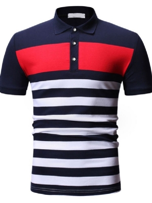 Stripe Print Button Miesten Pikeepaita