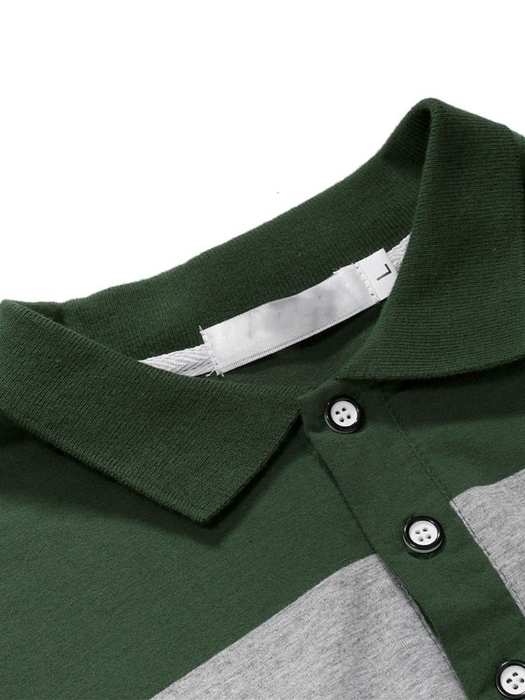 Stripe Print Button Miesten Pikeepaita