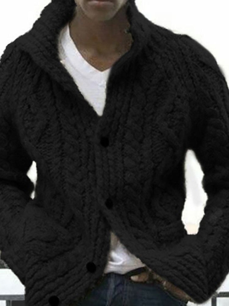 Button Plain Standard Miesten Ohut Rento Villapaita