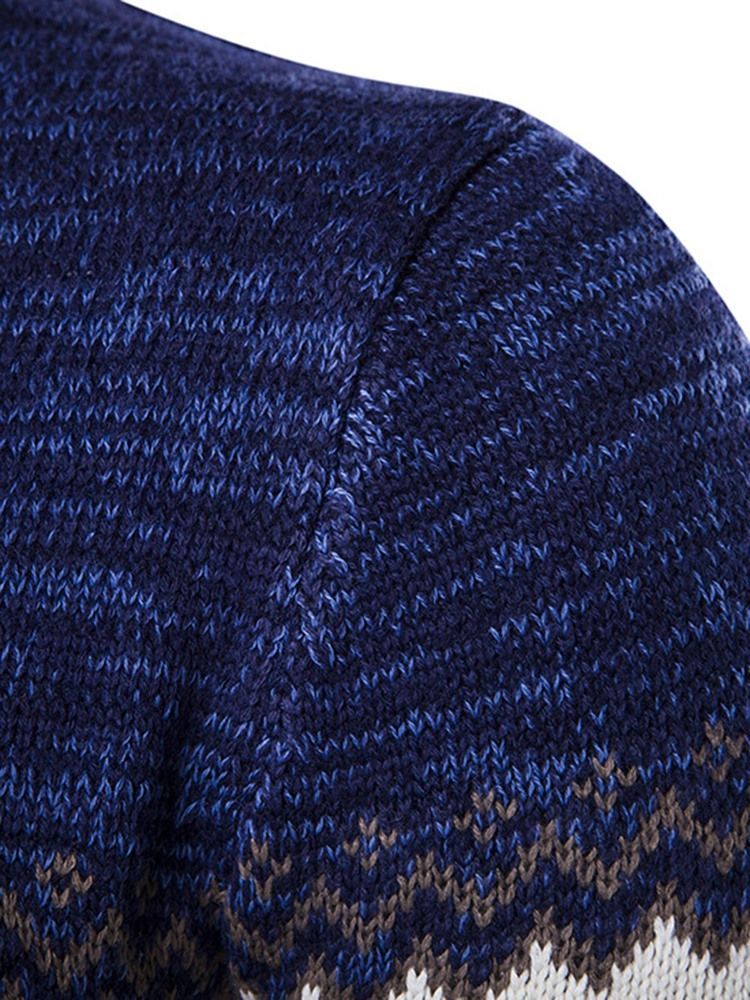 Jacquard Vogue Pullover Miesten Villapaita