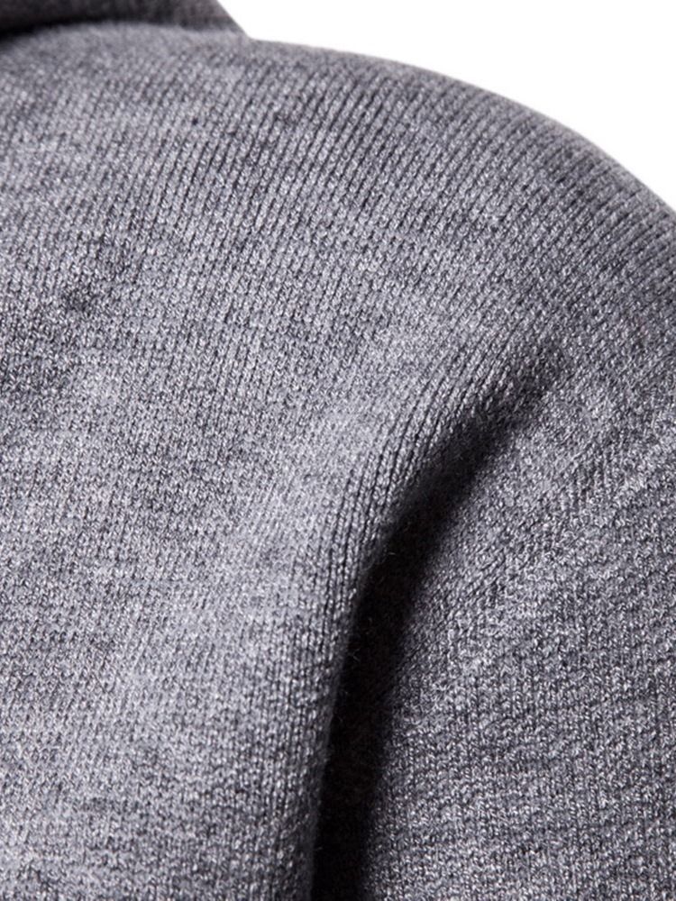 Keskipitkä Miesten Taskuhupullinen Ohut Kääritty Villapaita