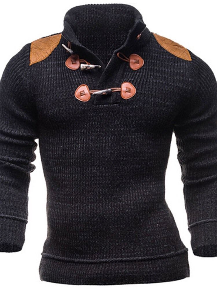 Miesten Vakiovärinen Patchwork Fall Casual -pusero