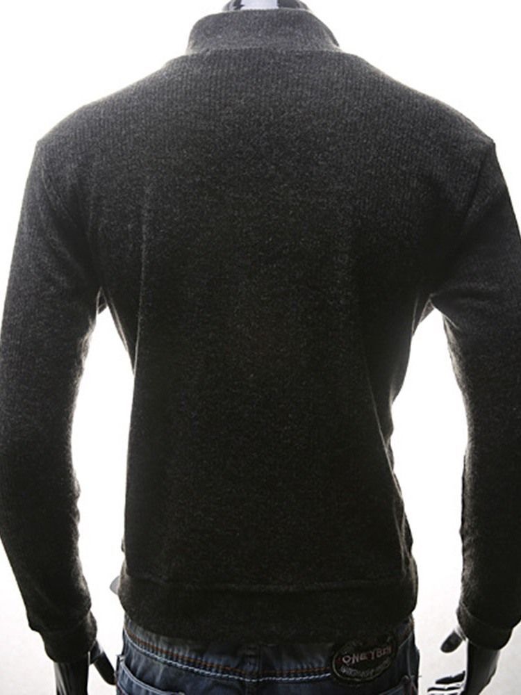 Miesten Vakiovärinen Patchwork Fall Casual -pusero
