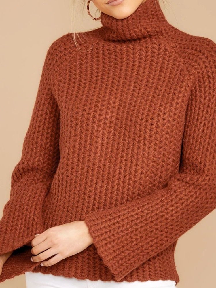 Naisten Patchwork Regular Regular Turtleneck Pitkähihainen Pusero