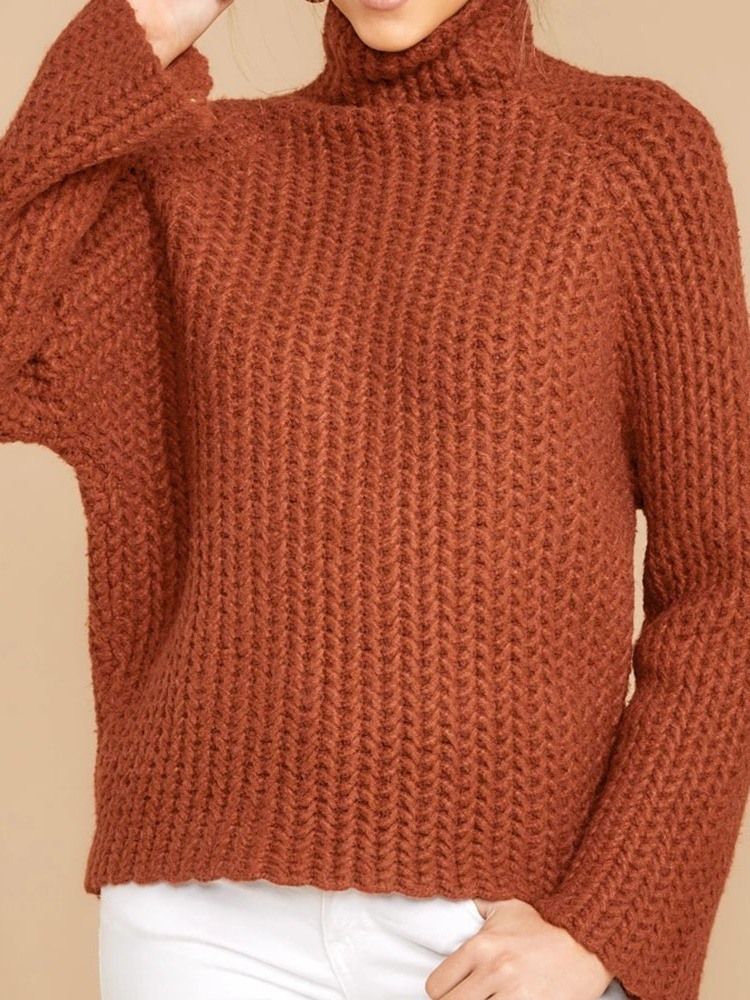 Naisten Patchwork Regular Regular Turtleneck Pitkähihainen Pusero