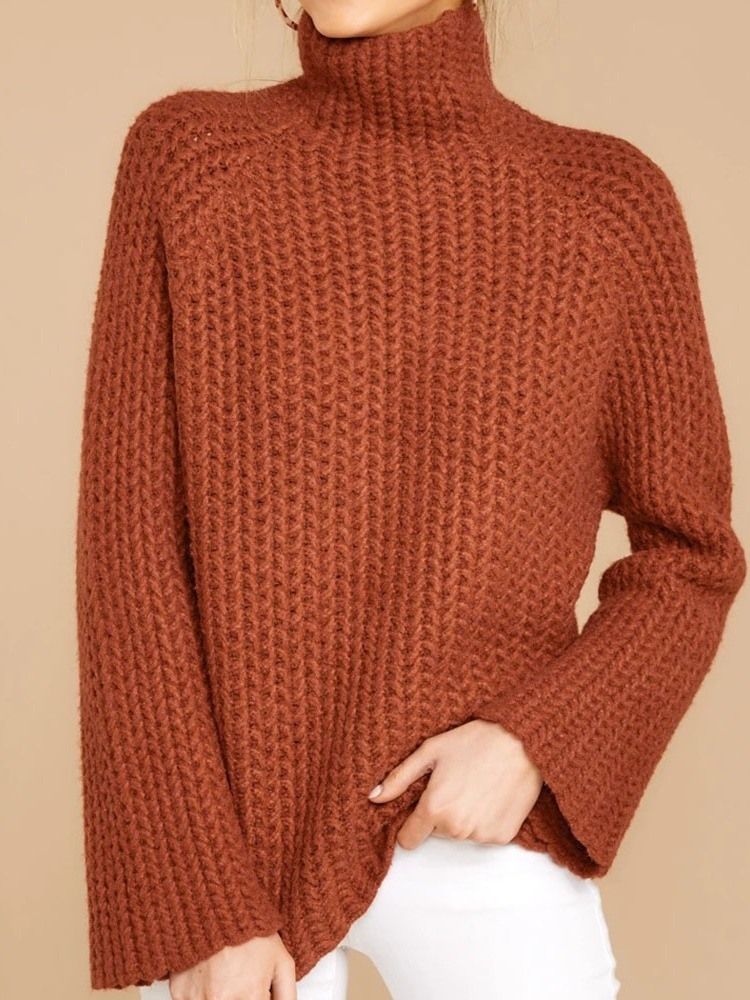 Naisten Patchwork Regular Regular Turtleneck Pitkähihainen Pusero