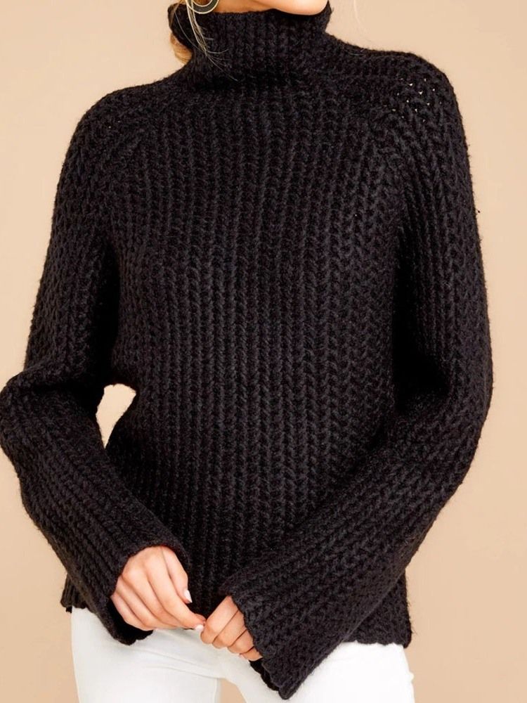 Naisten Patchwork Regular Regular Turtleneck Pitkähihainen Pusero