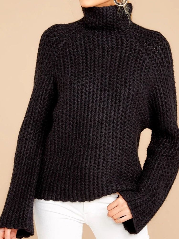 Naisten Patchwork Regular Regular Turtleneck Pitkähihainen Pusero