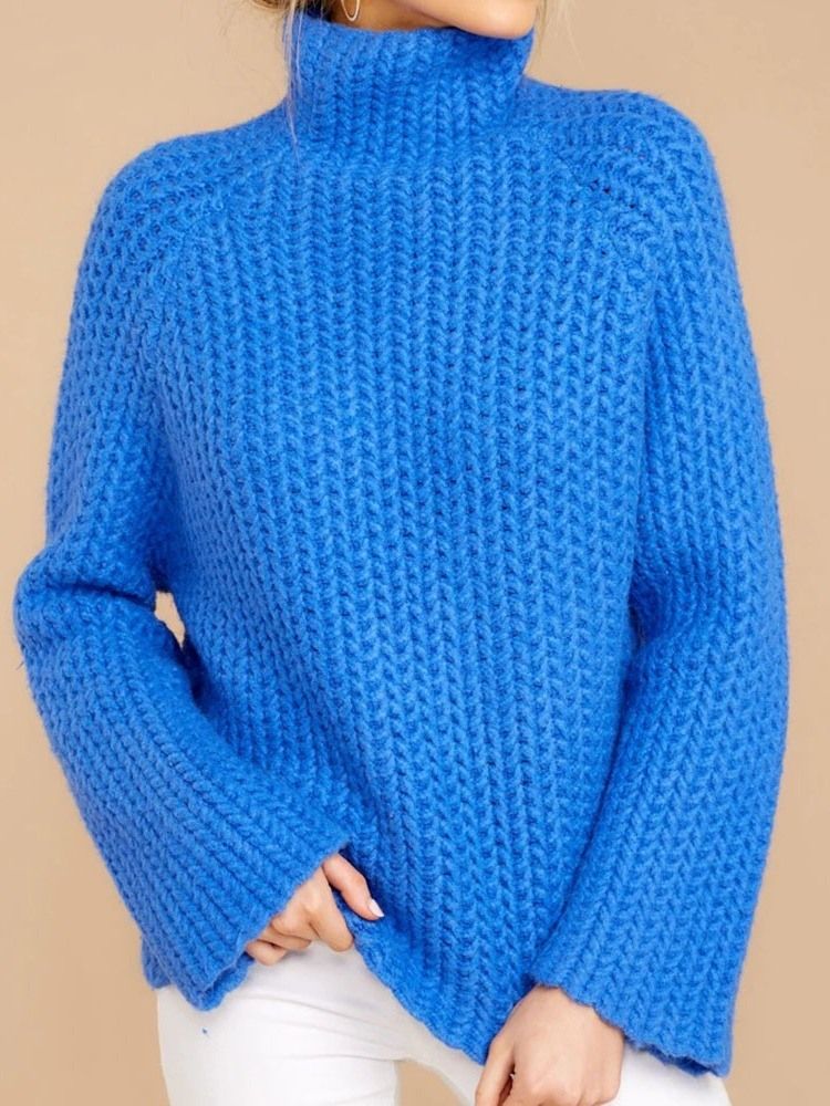 Naisten Patchwork Regular Regular Turtleneck Pitkähihainen Pusero