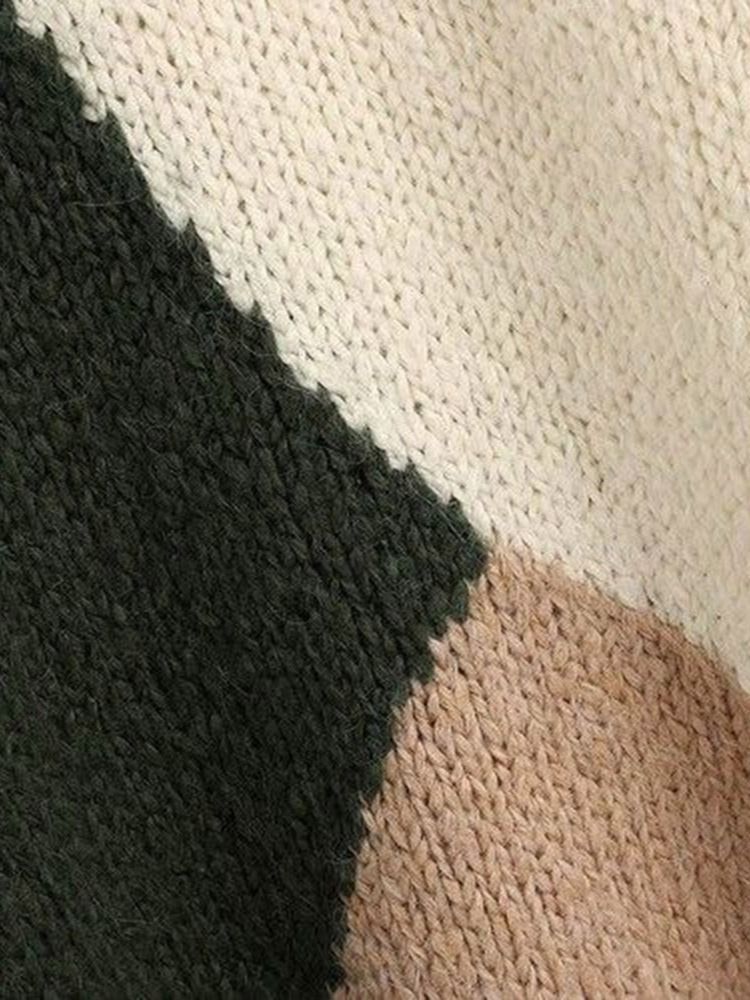 Naisten Tavallinen Värilohko Löysä Geometrinen Vakiopusero