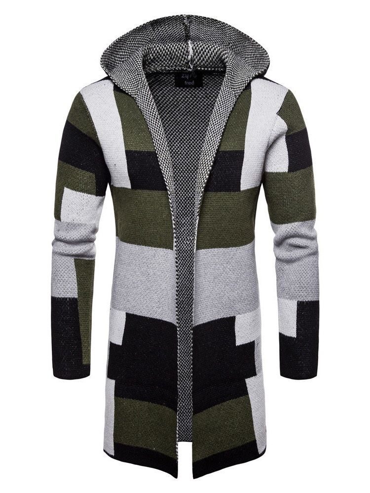 Patchwork-miesten Keskipitkät Huppariset Talvitakit