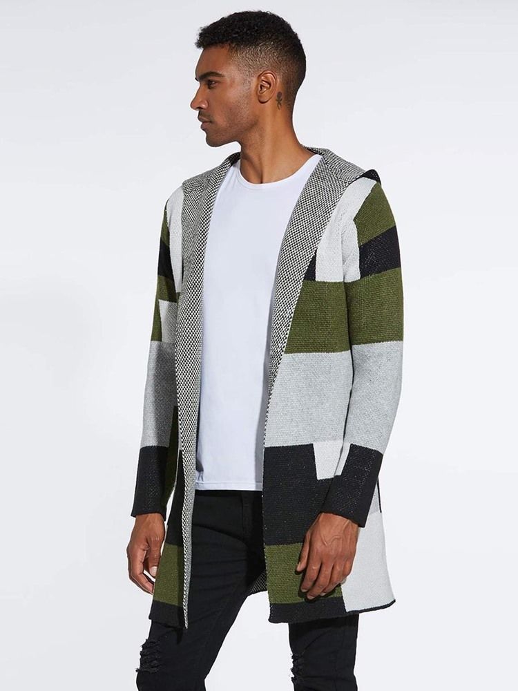 Patchwork-miesten Keskipitkät Huppariset Talvitakit