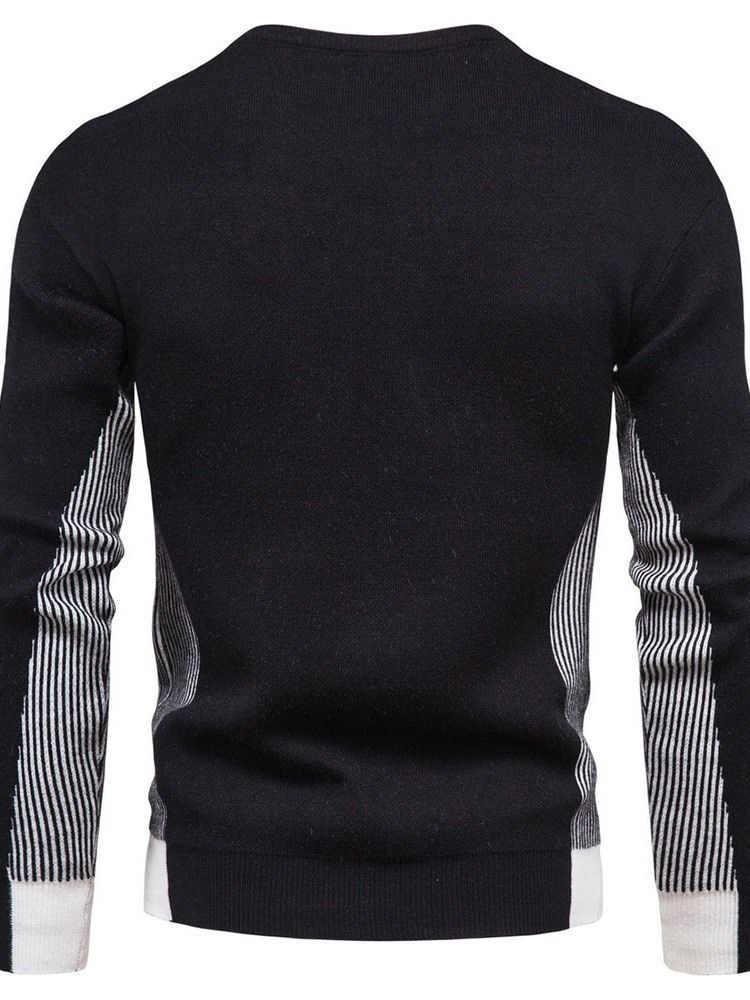 Pyöreä Kaula-aukko Patchwork Casual Miesten Ohut Villapaita