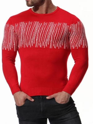 Pyöreä Kaula-aukko Patchwork Casual Miesten Villapaita