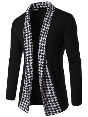 Vogue Houndstooth Patchwork Cardigan Miesten Neuleet