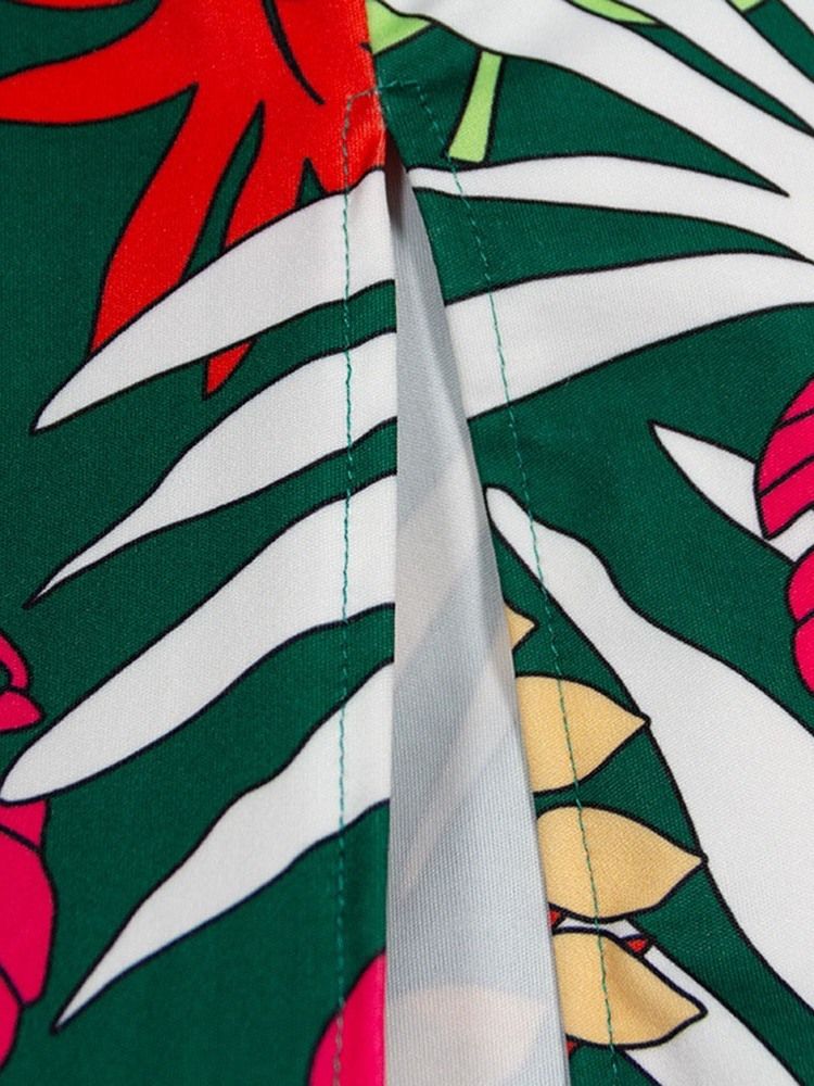 Hihaton Nilkkapituinen Tilkkutäkki Korkea Vyötäröinen Naisten Mekko