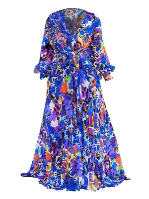 Leopard Expansion Lattiaa Hipova Naisten Maxi-mekko