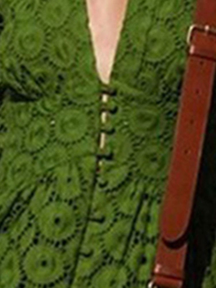 Naisten Kolmen Vuosineljänneksen Hihassa Nilkka Pituus Hollow Expansion High Waist -mekko