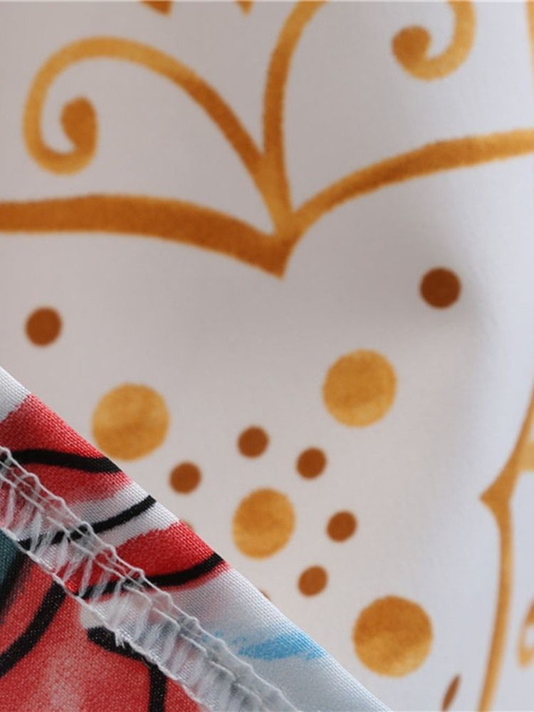 Naisten Printti V-kaula-aukko Lyhythihainen Väripaletti