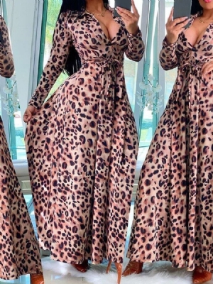 Pitkähihainen Lattiaa Hipova Pituus Regular Western Naisten Dress