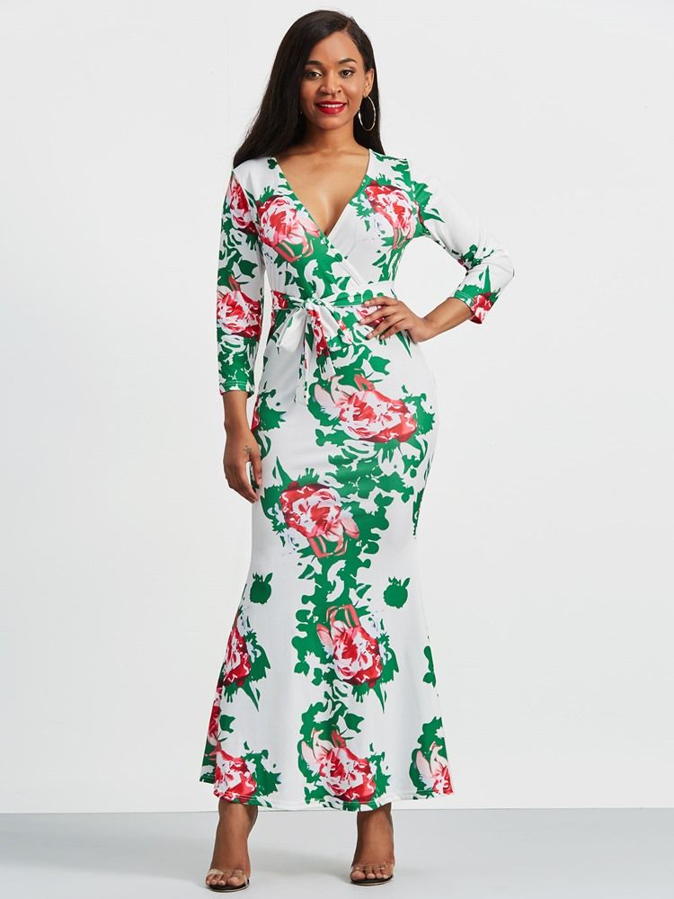V-kaula-aukko - Lattiaa Hipova - Naisten Bodycon-mekko