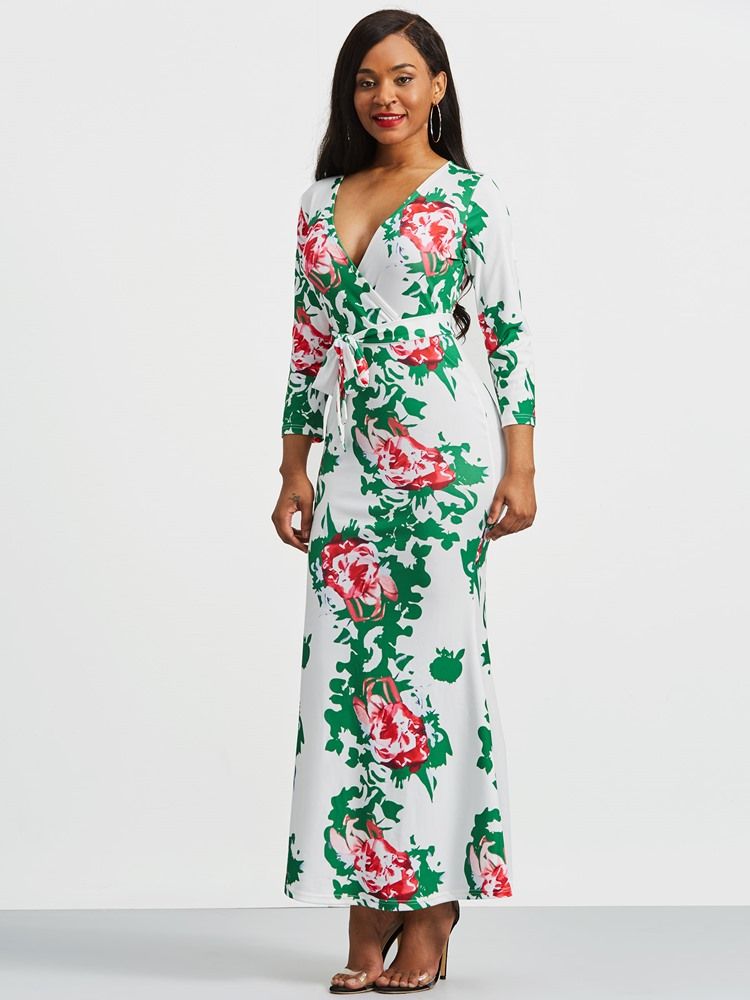 V-kaula-aukko - Lattiaa Hipova - Naisten Bodycon-mekko