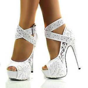 Naisten Peep Toe Platform Piikkikorko Avokkaat