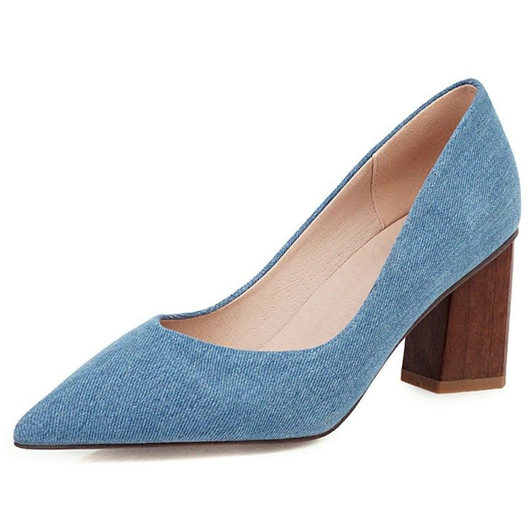 Naisten Slip-on Chunky Heel Thread Casual Avokkaat