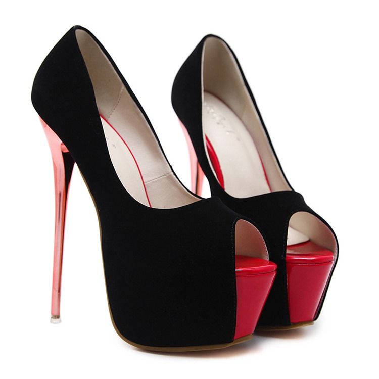 Naisten Värilohko Peep Toe Platform Piikkikorko Avokkaat
