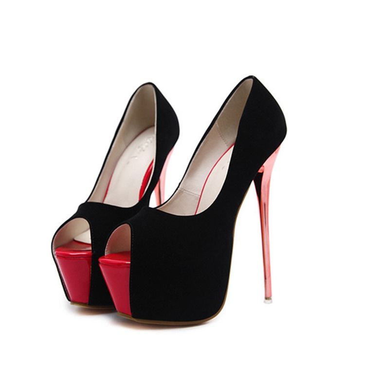 Naisten Värilohko Peep Toe Platform Piikkikorko Avokkaat