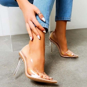 Pvc Slip-on Teräväkärkiset Piikkikorko Naisten Avokkaat