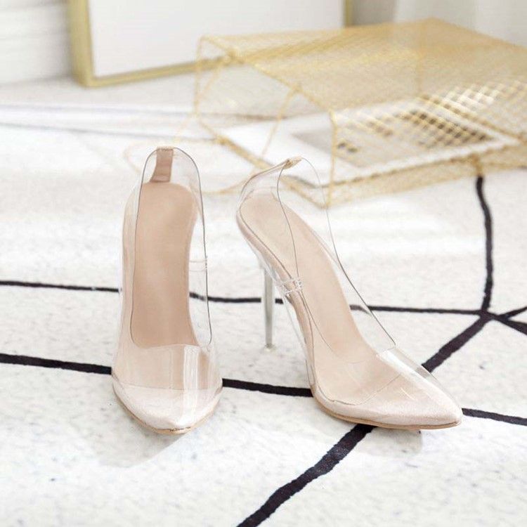 Pvc Slip-on Teräväkärkiset Piikkikorko Naisten Avokkaat