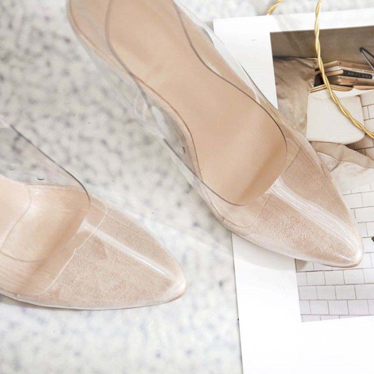 Pvc Slip-on Teräväkärkiset Piikkikorko Naisten Avokkaat