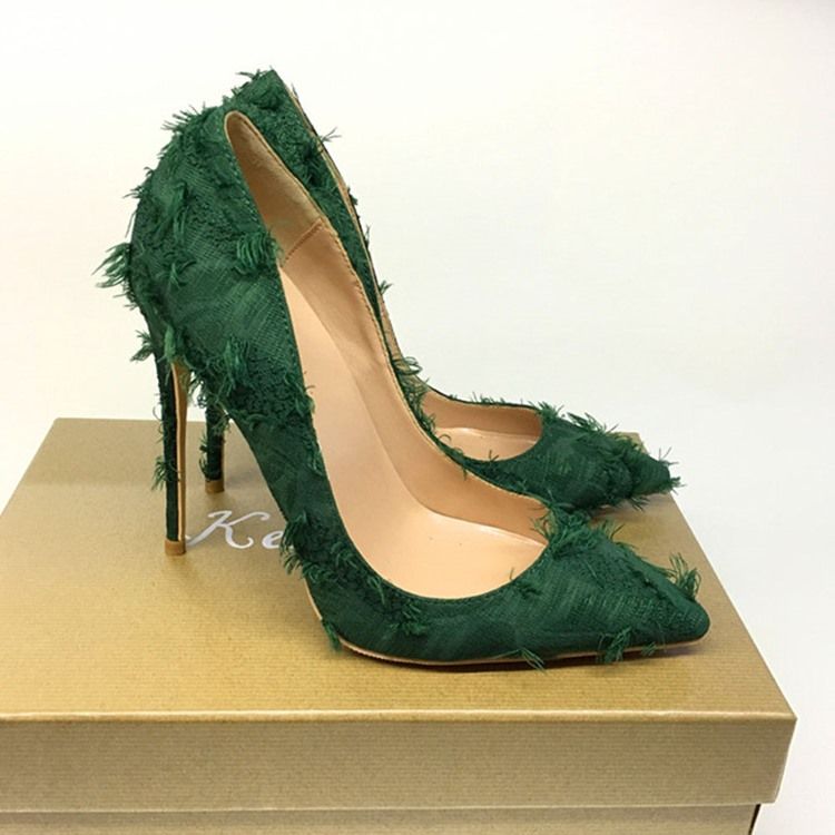 Stiletto Heel Teräväkärkiset Sulka Ol Thin Naisten Kengät