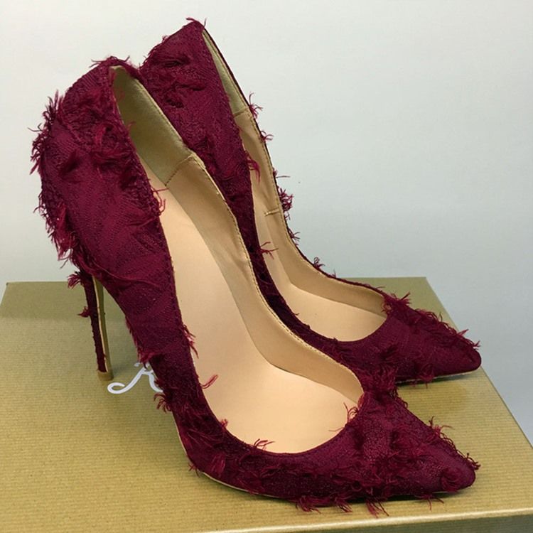 Stiletto Heel Teräväkärkiset Sulka Ol Thin Naisten Kengät