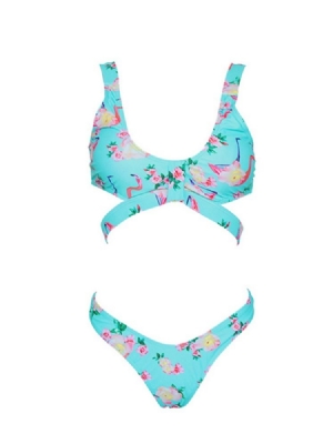 Naisten Kukka Tankini Set Print -uimapuvut