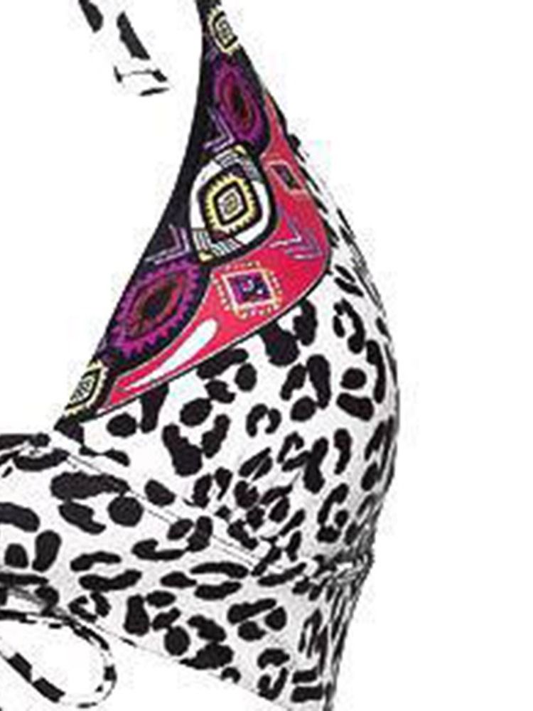 Naisten Leopardinauhakiinnitysbikini