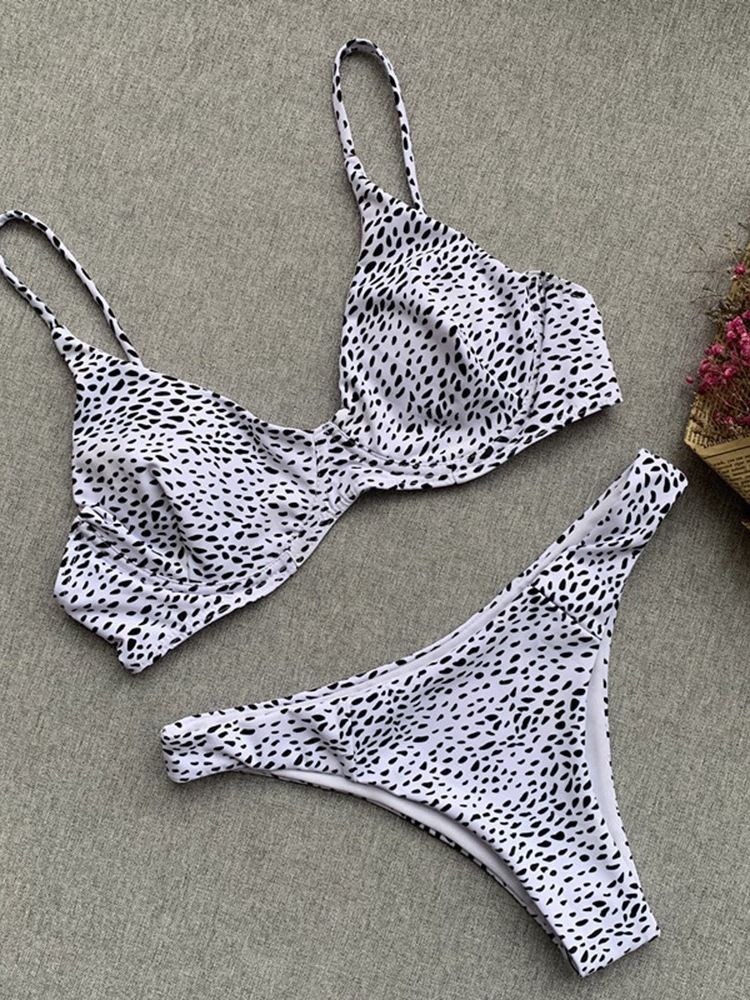 Naisten Polka Dots -bikinisetti Uimapuvut