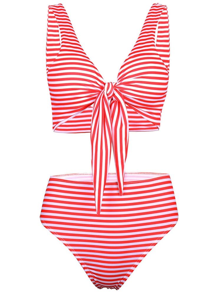 Naisten Raidallinen Bowknot-nauhabikini