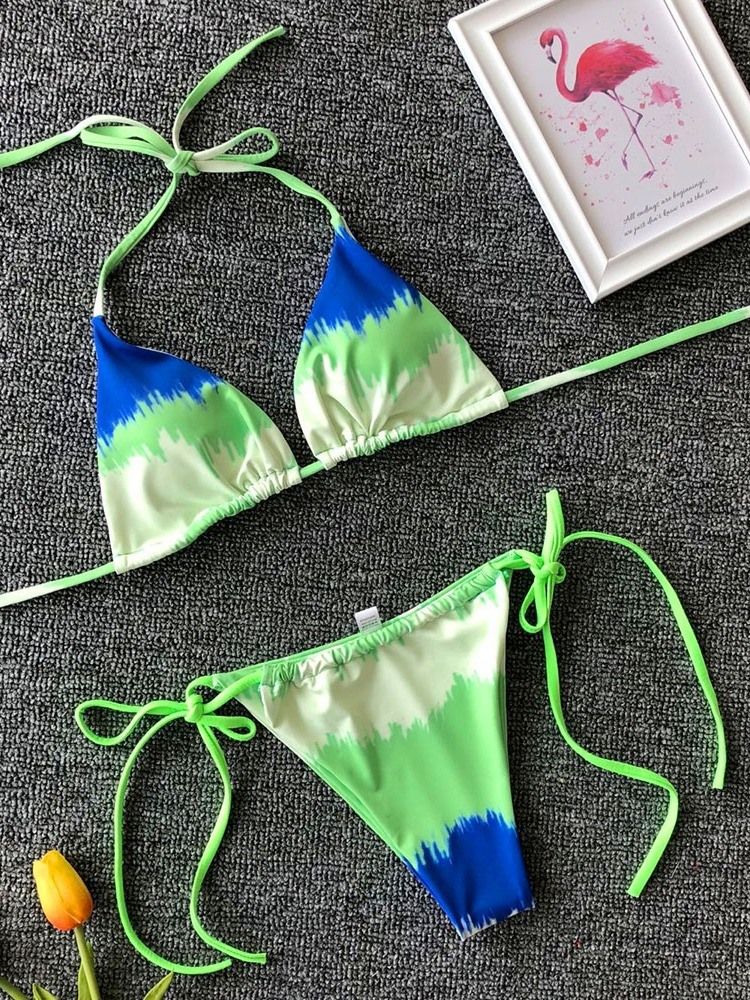 Naisten Värikkäät Nauhalliset Seksikkäät Bikinit