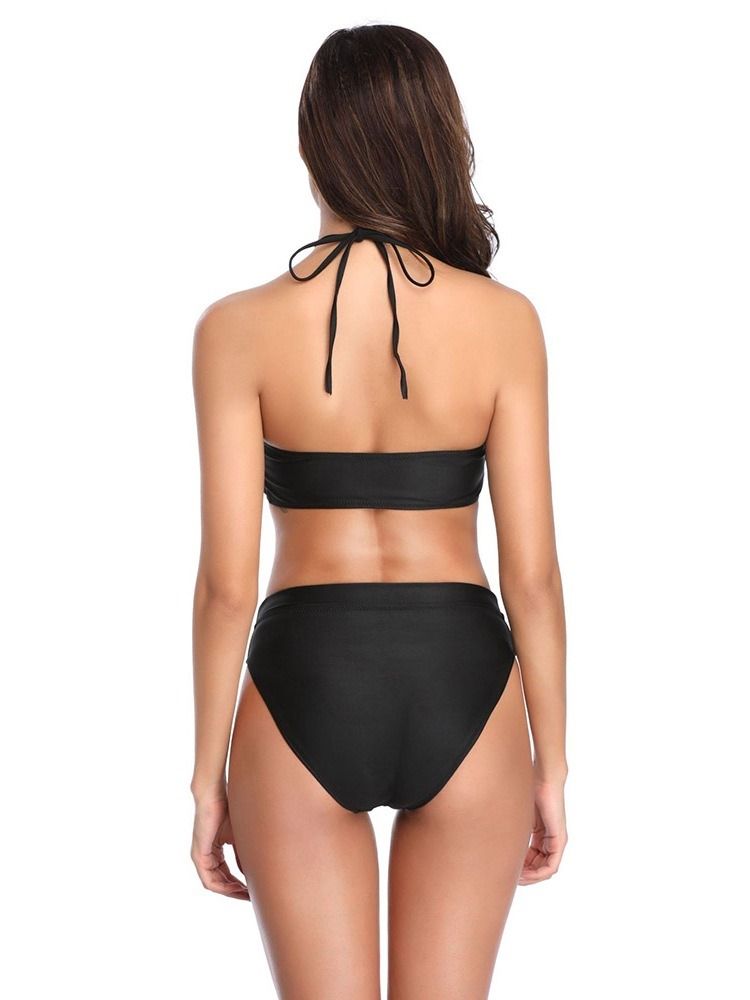 Naisten Yksinkertaisella Nauhalla Varustettu Ontto Seksikäs Bikini