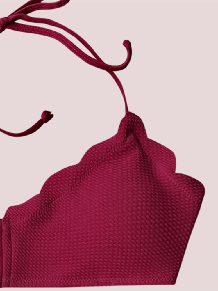 Naisten Yksivärinen Riimu Jossa On Korkea Vyötäröinen Bikinipuku