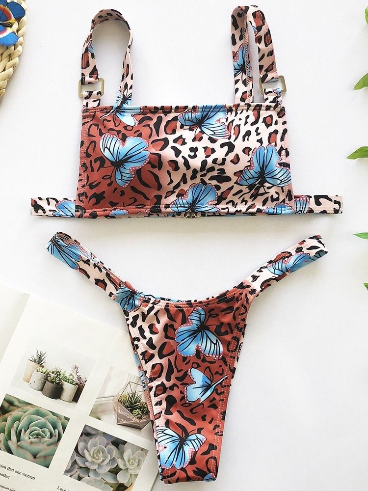 Tankini Set Naisten Kasvien Uimapuvut