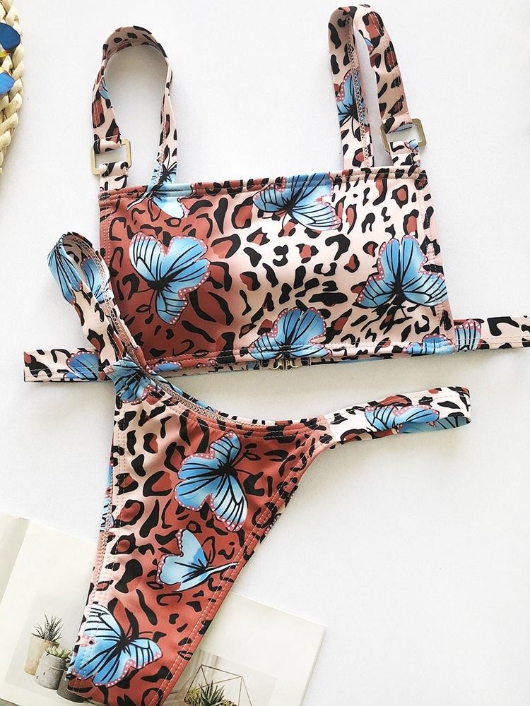 Tankini Set Naisten Kasvien Uimapuvut