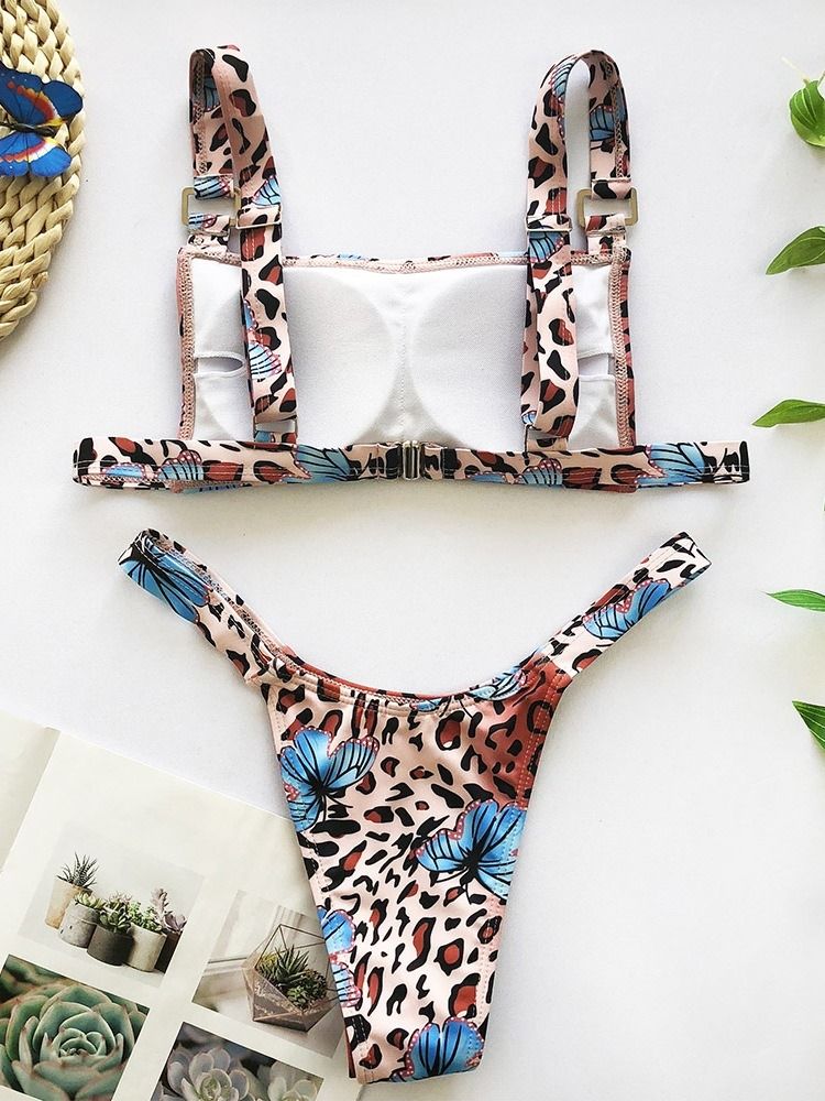 Tankini Set Naisten Kasvien Uimapuvut