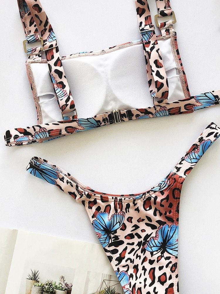 Tankini Set Naisten Kasvien Uimapuvut